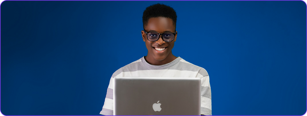 Student with laptop