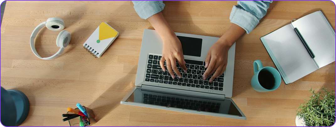 Laptop on desk